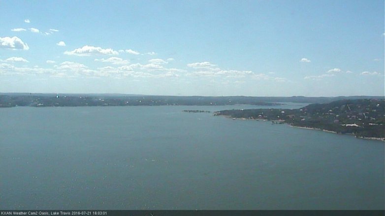 Lake Travis webcam, July 21, 2016 3:25 PM CT
