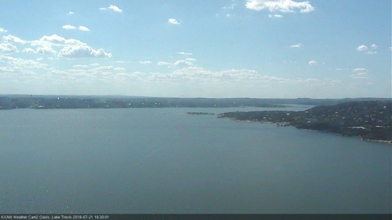 Lake Travis webcam, July 21, 2016 3:45 PM CT