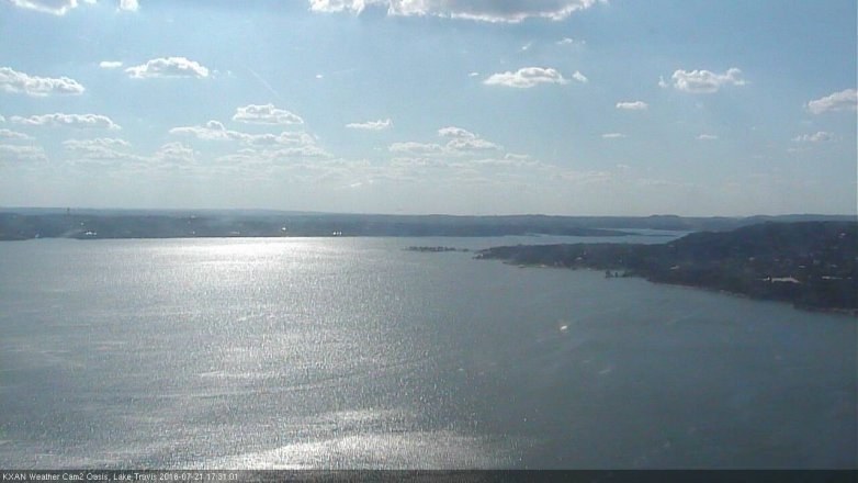 Lake Travis webcam, July 21, 2016 4:40 PM CT
