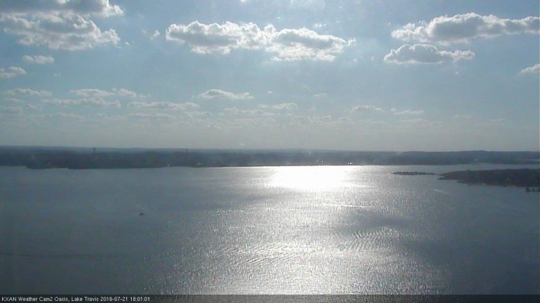 Lake Travis webcam, July 21, 2016 5:25 PM CT