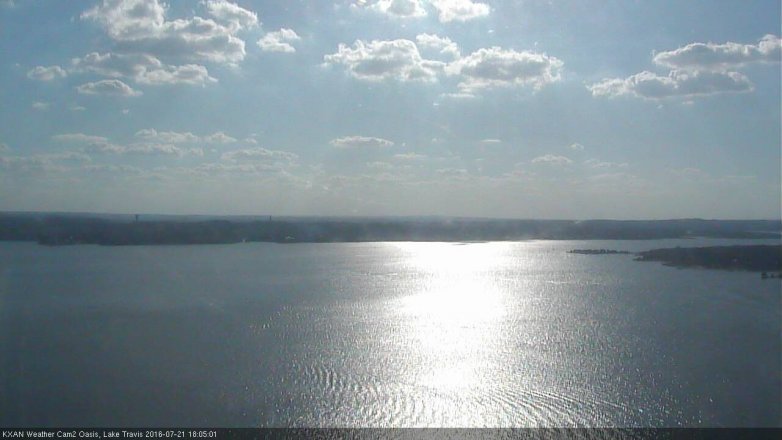 Lake Travis webcam, July 21, 2016 5:30 PM CT