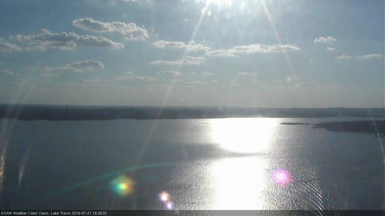 Lake Travis webcam, July 21, 2016 5:45 PM CT