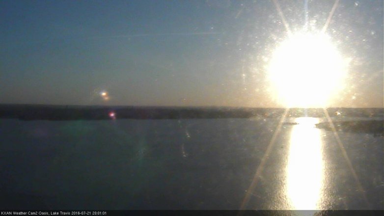 Lake Travis webcam, July 21, 2016 7:10 PM CT