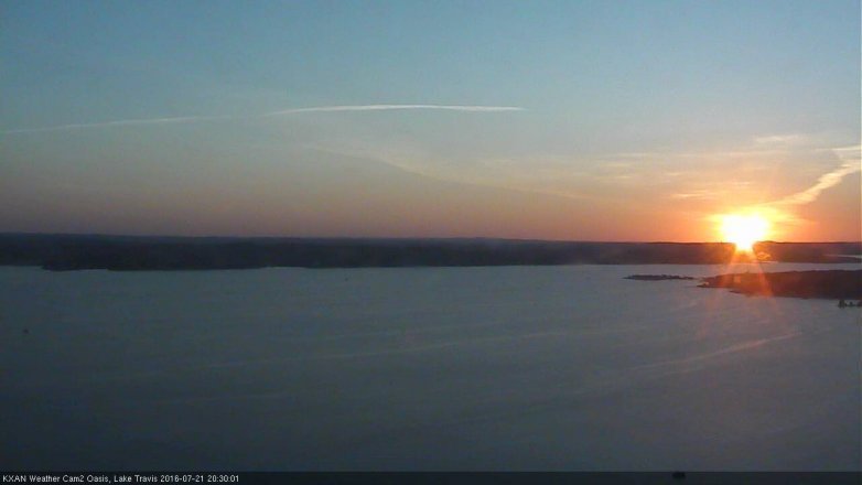 Lake Travis webcam, July 21, 2016 7:35 PM CT