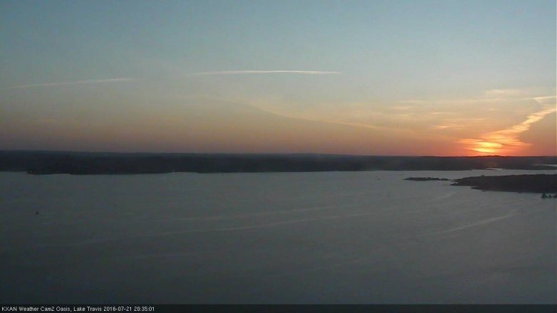 Lake Travis webcam, July 21, 2016 7:50 PM CT