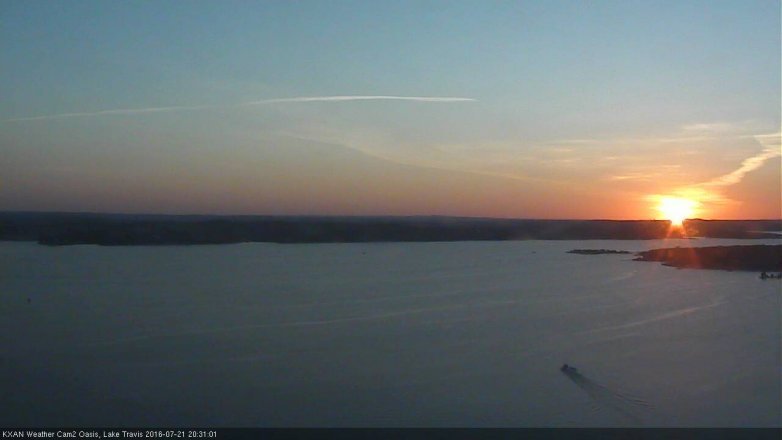 Lake Travis webcam, July 21, 2016 7:55 PM CT