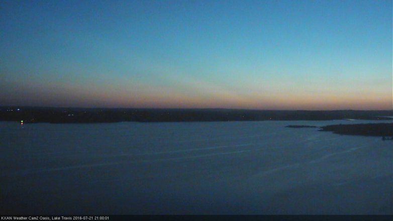 Lake Travis webcam, July 21, 2016 8:05 PM CT