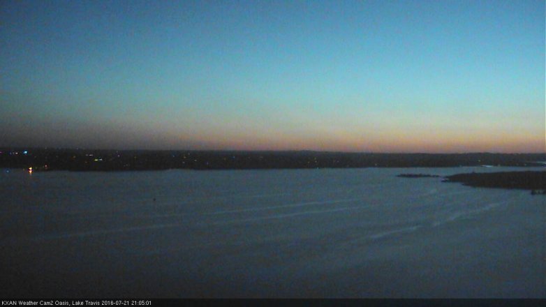 Lake Travis webcam, July 21, 2016 8:25 PM CT