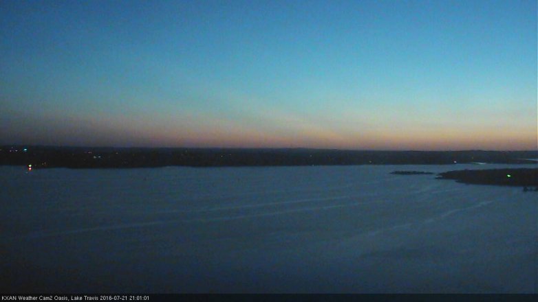 Lake Travis webcam, July 21, 2016 8:30 PM CT