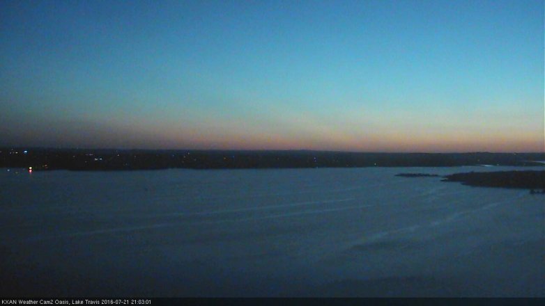 Lake Travis webcam, July 21, 2016 8:35 PM CT