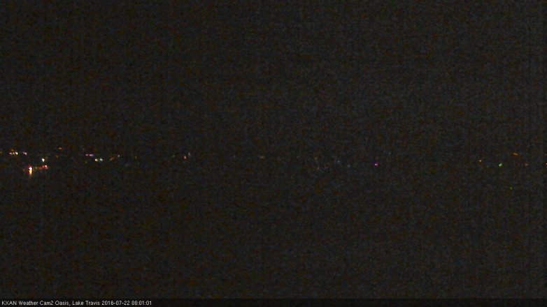 Lake Travis webcam, July 21, 2016 11:10 PM CT