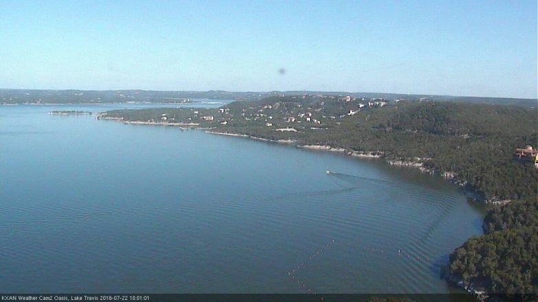 Lake Travis webcam, July 22, 2016 9:05 AM CT