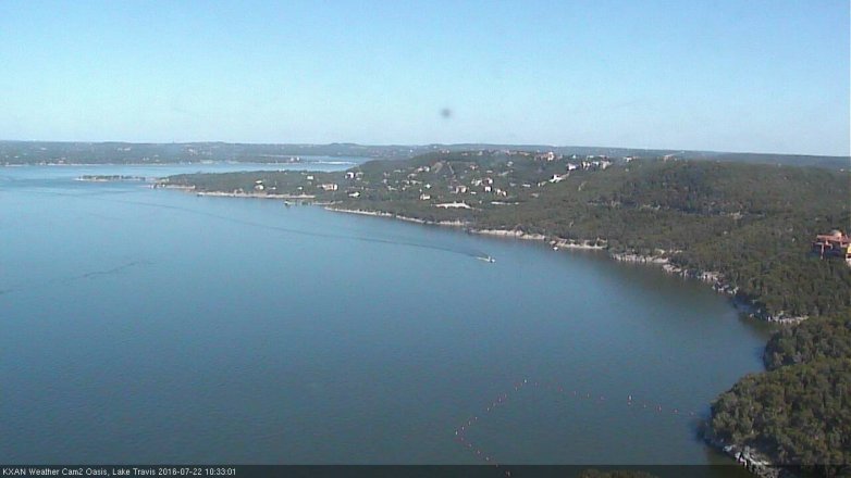 Lake Travis webcam, July 22, 2016 10:05 AM CT