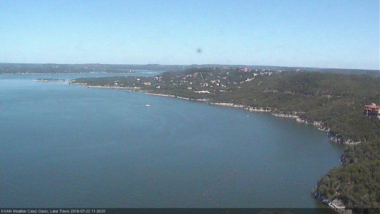 Lake Travis webcam, July 22, 2016 10:55 AM CT
