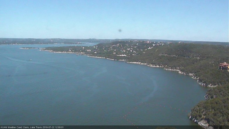 Lake Travis webcam, July 22, 2016 11:30 AM CT