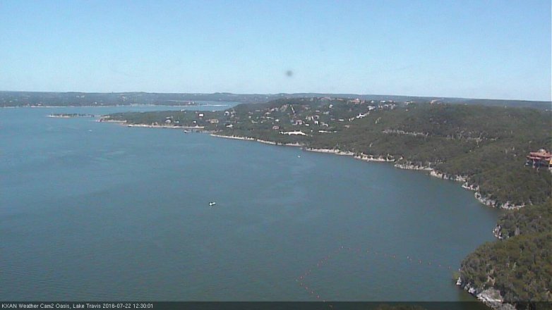 Lake Travis webcam, July 22, 2016 12:00 PM CT