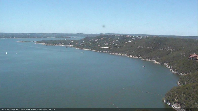 Lake Travis webcam, July 22, 2016 12:15 PM CT