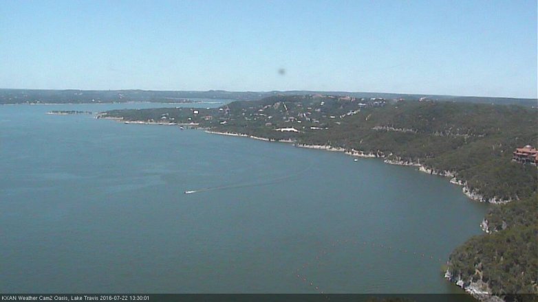 Lake Travis webcam, July 22, 2016 12:40 PM CT