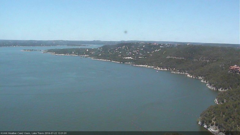 Lake Travis webcam, July 22, 2016 12:50 PM CT
