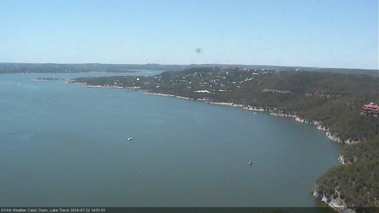 Lake Travis webcam, July 22, 2016 1:05 PM CT