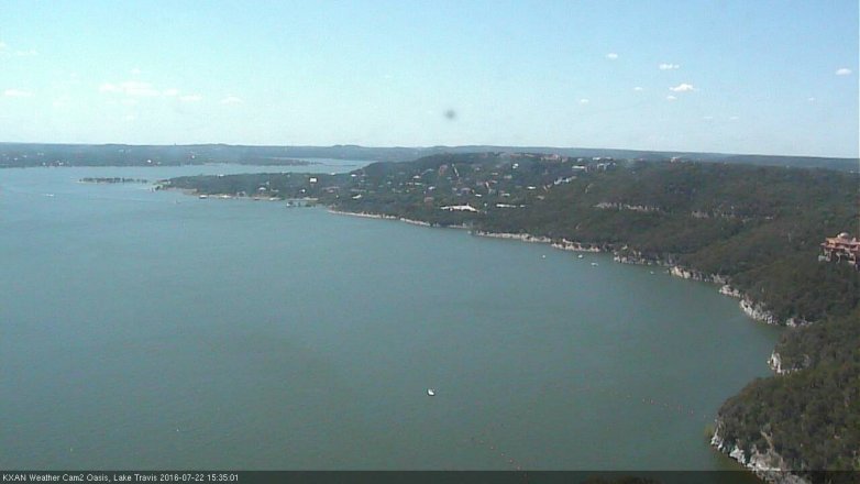 Lake Travis webcam, July 22, 2016 2:55 PM CT