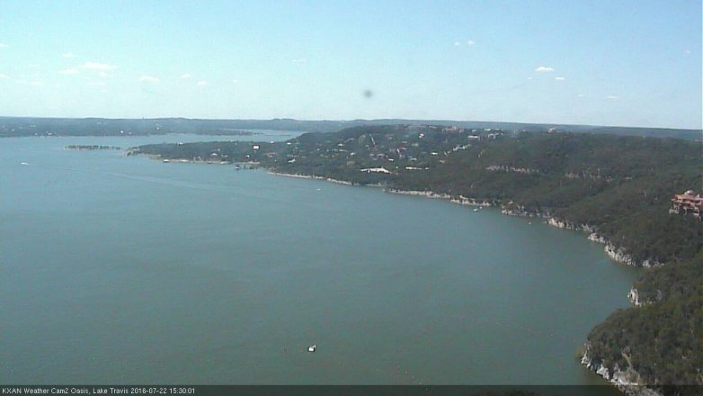 Lake Travis webcam, July 22, 2016 3:00 PM CT