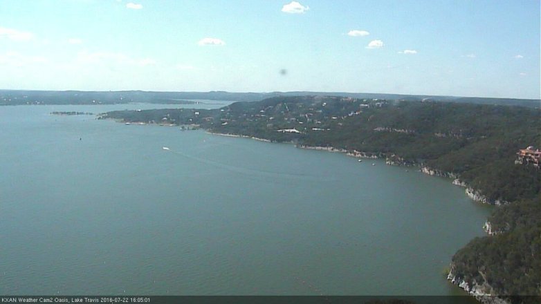 Lake Travis webcam, July 22, 2016 3:10 PM CT