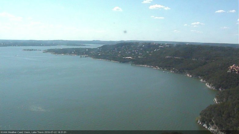 Lake Travis webcam, July 22, 2016 3:45 PM CT