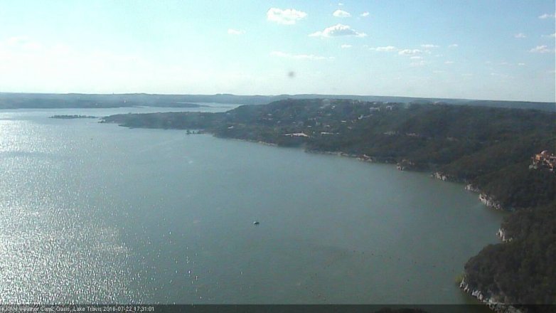 Lake Travis webcam, July 22, 2016 4:55 PM CT