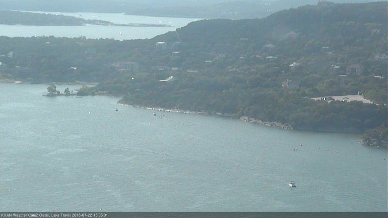 Lake Travis webcam, July 22, 2016 5:25 PM CT