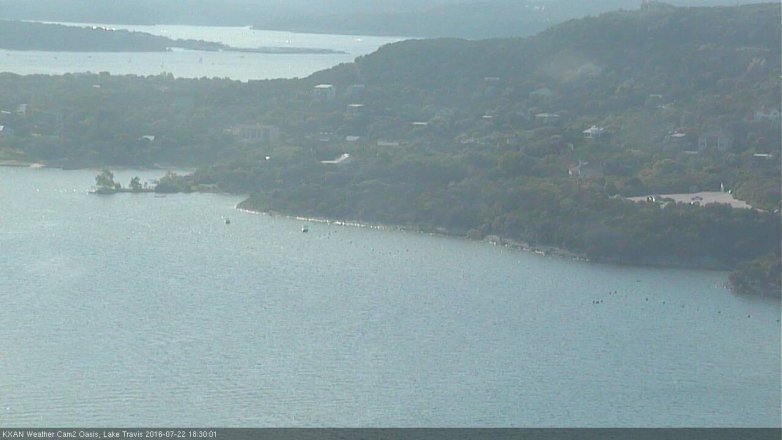 Lake Travis webcam, July 22, 2016 5:40 PM CT