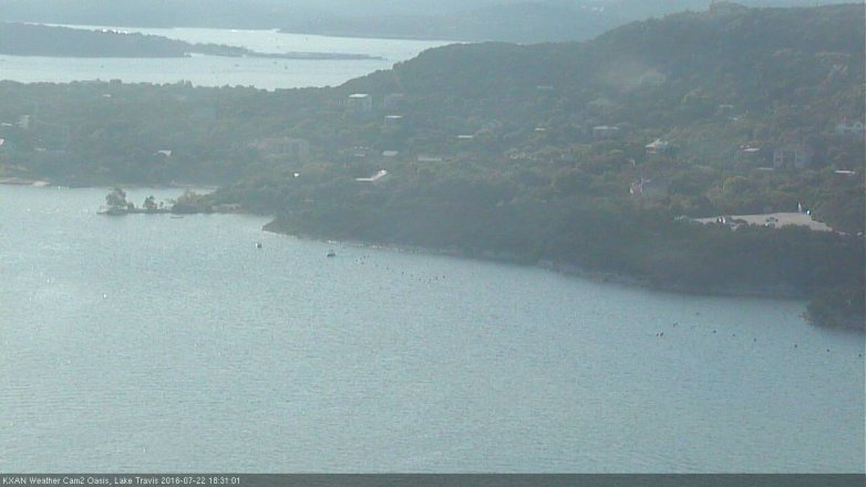 Lake Travis webcam, July 22, 2016 5:55 PM CT