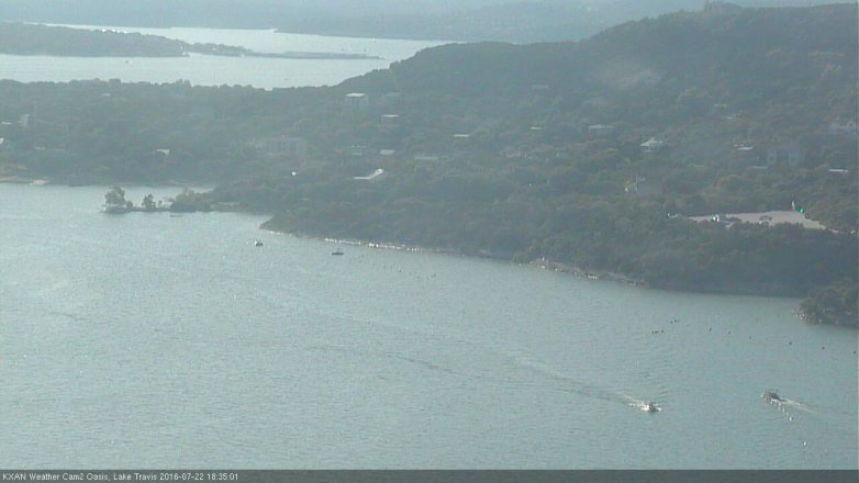 Lake Travis webcam, July 22, 2016 6:00 PM CT
