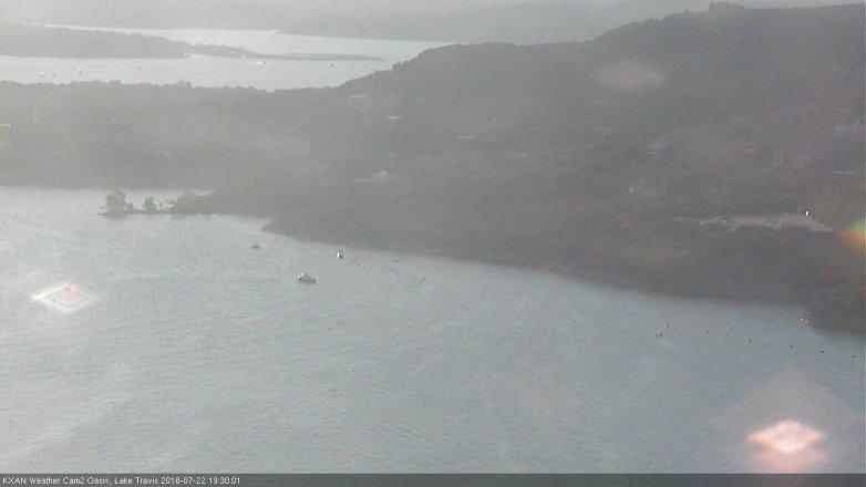 Lake Travis webcam, July 22, 2016 6:40 PM CT