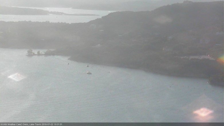 Lake Travis webcam, July 22, 2016 6:45 PM CT