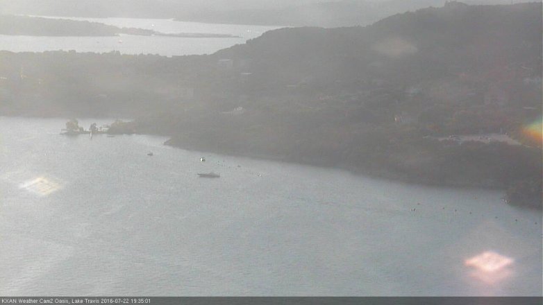 Lake Travis webcam, July 22, 2016 6:55 PM CT