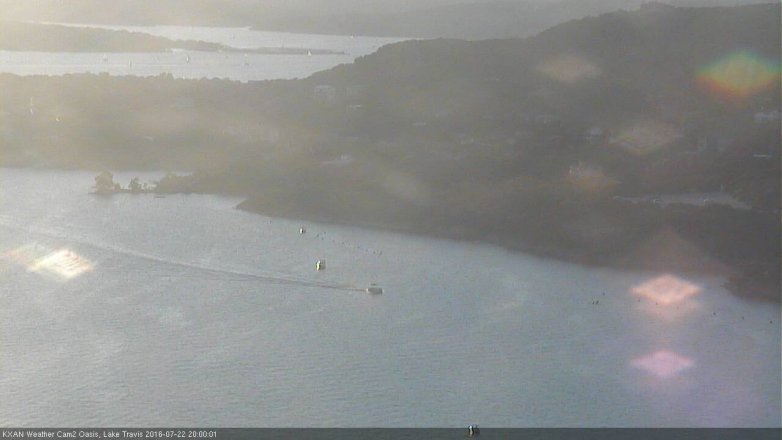 Lake Travis webcam, July 22, 2016 7:05 PM CT