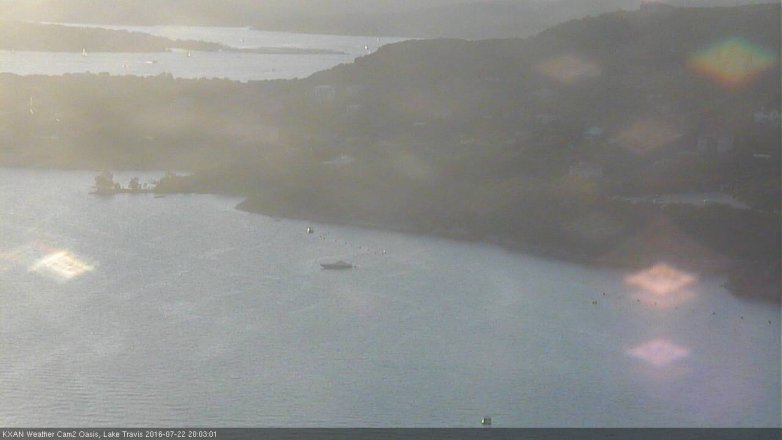 Lake Travis webcam, July 22, 2016 7:20 PM CT