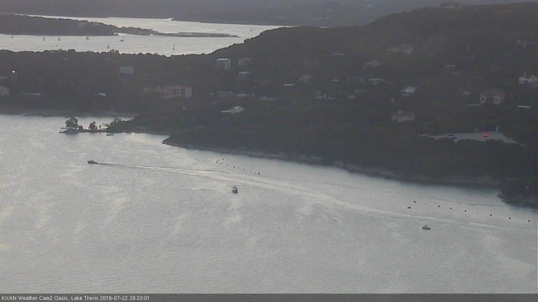 Lake Travis webcam, July 22, 2016 7:40 PM CT