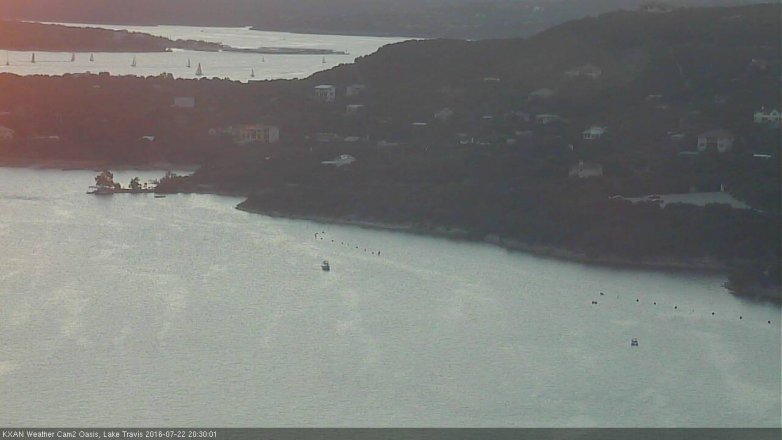 Lake Travis webcam, July 22, 2016 7:50 PM CT