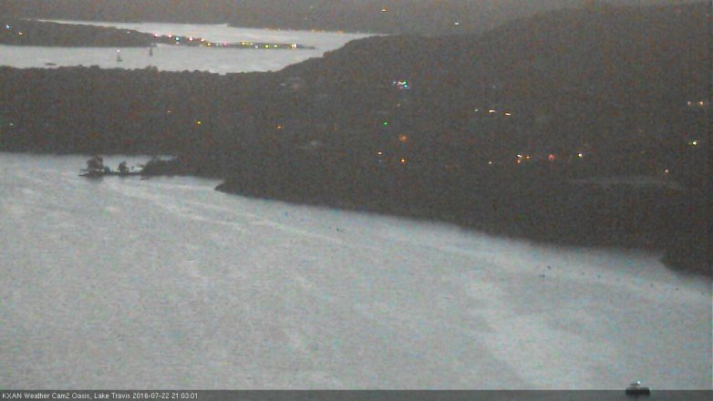 Lake Travis webcam, July 22, 2016 8:20 PM CT