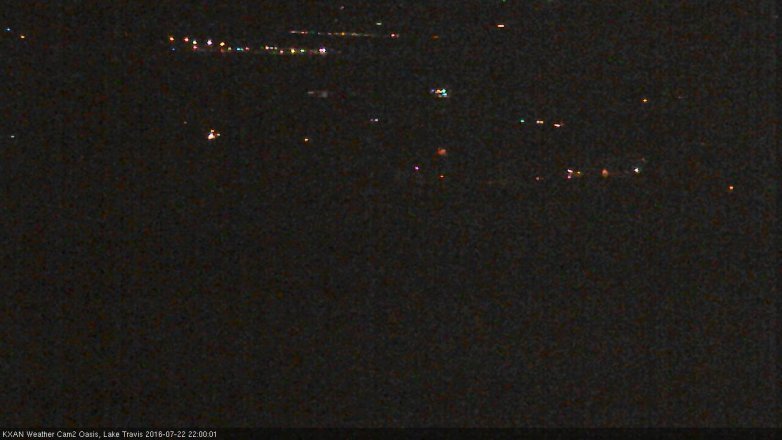 Lake Travis webcam, July 22, 2016 9:20 PM CT