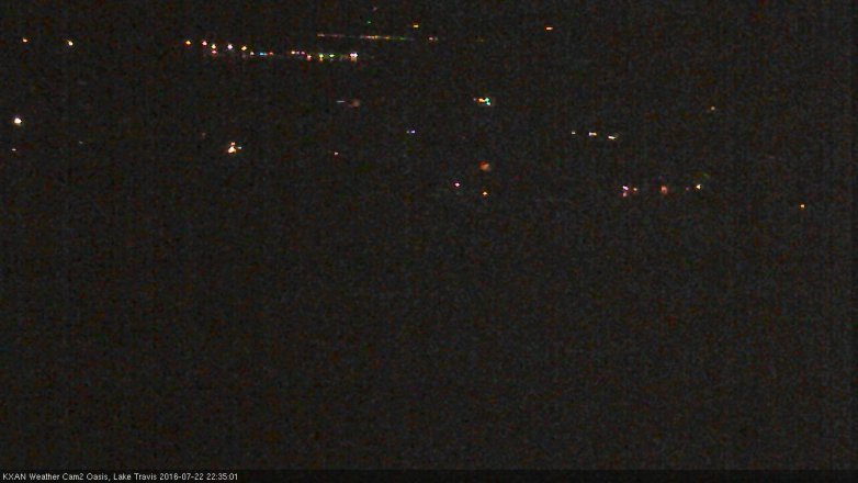 Lake Travis webcam, July 22, 2016 10:30 PM CT