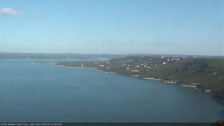 Lake Travis webcam, July 23, 2016 9:00 AM CT