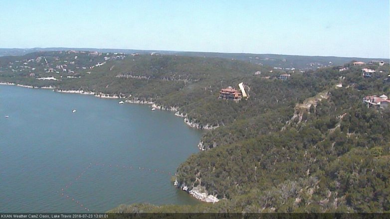 Lake Travis webcam, July 23, 2016 12:05 PM CT