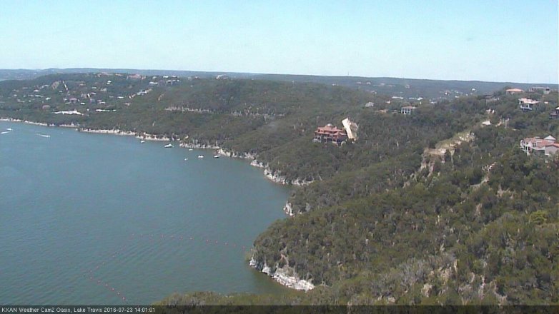 Lake Travis webcam, July 23, 2016 1:30 PM CT