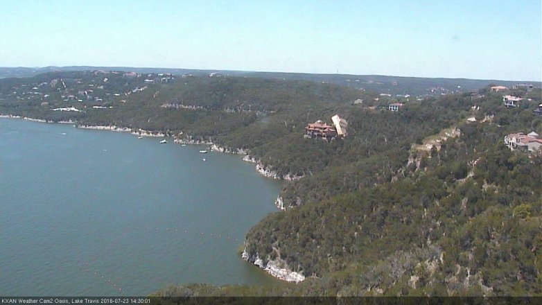 Lake Travis webcam, July 23, 2016 2:00 PM CT