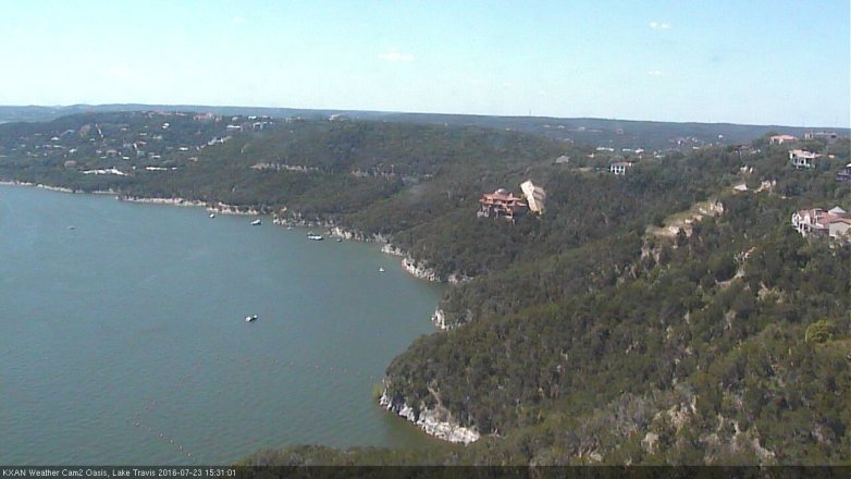 Lake Travis webcam, July 23, 2016 2:55 PM CT