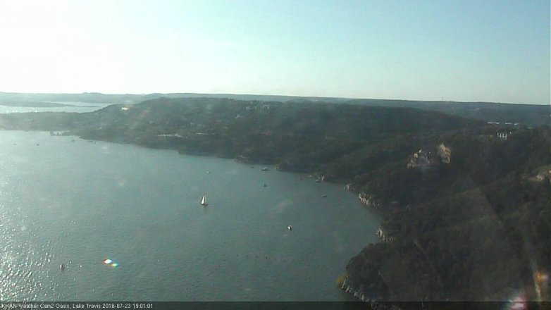 Lake Travis webcam, July 23, 2016 6:25 PM CT