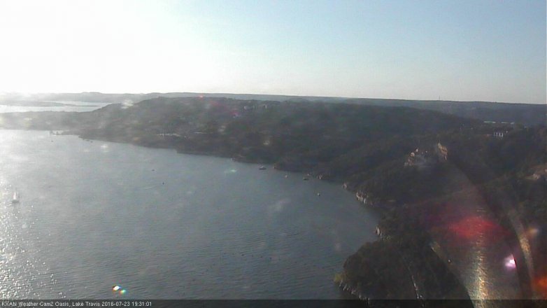 Lake Travis webcam, July 23, 2016 6:45 PM CT